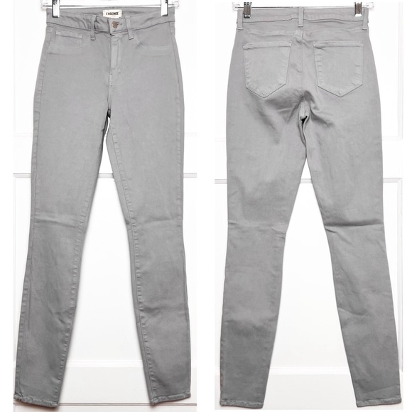 NWT L’AGENCE High Rise Grey Stretch Denim Smoothing‎ Marguerite Skinny Jeans 25 - Picture 4 of 6